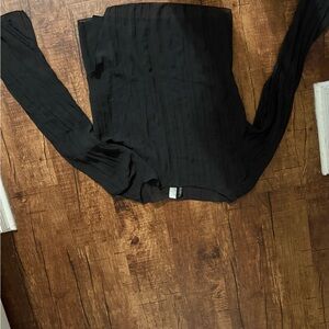 H&M Black Ribbed Fitted Bodysuit